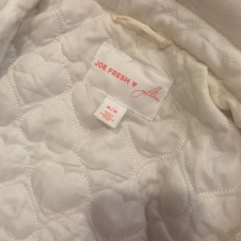 Jillian Harris m Joe Fresh Pink and White Plaid Button-Front Shirt Jacket - Picture 5 of 6